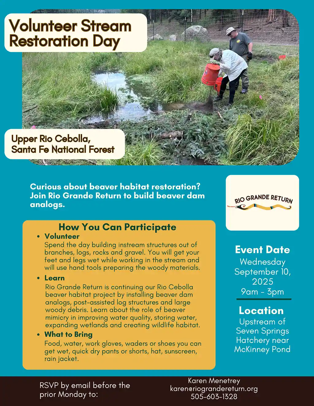 Volunteer Stream Restoration Day Sept 10 2025