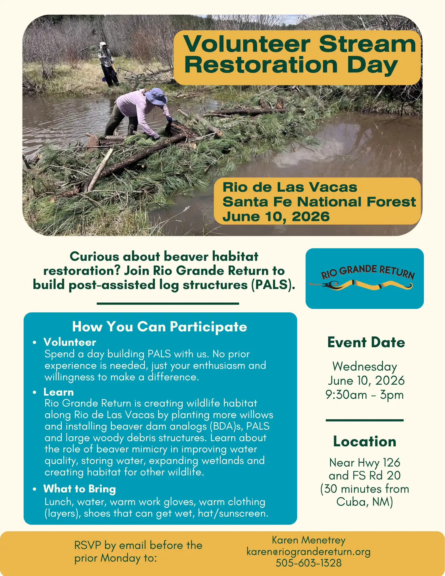 2026-06-10 Rio de Las Vacas Restoration Flyer